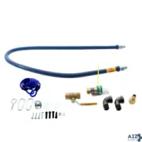 Dormont 1650KIT60 Gas Hose Kit, 1/2" x 60", Hose/Valve/QD/Restraining Cable