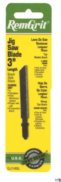 Disston Tools GJ14BL Remgrit Carbide Grit Jig Saw Blade 1 Pk 3 In. T-Shank -