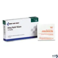 First Aid Only 19002 First Aid Sting Relief Pads, 10/Box