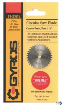 Gyros Precision Tools 81-21015 1 In. Dia. X 1/8 In. Coarse Steel Circular Saw Blade 34