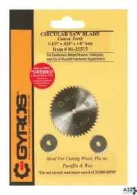 Gyros Precision Tools 81-21515 1-1/2 In. Dia. X 1/8 In. Coarse Steel Circular Saw Blad