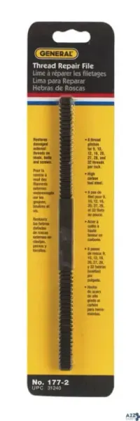 General Tools 177-2 8-1/2 In. L High Carbon Steel Assorted Thread Repair Fi