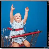 Hubert POF Shopping Cart Blue Nylon Infant Safety Belt - 21"L, (P