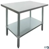 Hubert WTG-2436-418 STAINLESS STEEL WORK TABLE FLAT TOP WITH HALF-SQUA