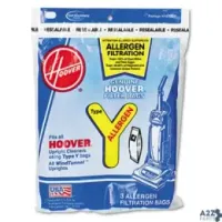 Hoover Inc 4010100Y DISPOSABLE ALLERGEN FILTRATION BAGS FOR COMMERCIAL