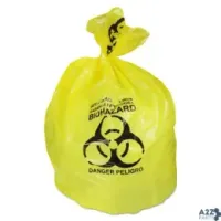 Heritage A6043PY HEALTHCARE BIOHAZARD PRINTED CAN LINERS 30 GAL 1