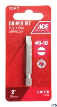 Mibro 306591 Ace Slotted #8-10 S X 2 In. L Screwdriver Bit S2 Tool S