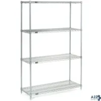 Nexel Industries 21368S 4 TIER WIRE SHELVING STARTER UNIT, STAINLESS