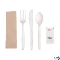 Primeware 6KL801W01-C Six Piece Meal Kit With Heavy Weight White Cpla Fork, K