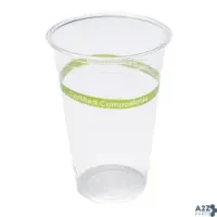 Primeware CCP-20-C 20 Oz Disposable Clear Compostable Cups, Made From Corn