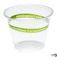 Primeware CCP-9-SQ-C 9 Oz Disposable Clear Compostable Squat Cups, Made From