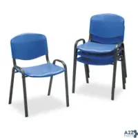 Safco Products 4185BU STACKING CHAIR BLUE SEAT/BLUE BACK BLACK BASE 4