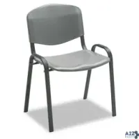 Safco Products 4185CH STACKING CHAIR CHARCOAL SEAT/CHARCOAL BACK BLACK