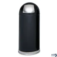 Safco Products 9636BL Dome Top Receptacle With Spring-Loaded Door 1/Ea