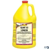 Simoniz Q3002004 QUAT 32 LEMON DISINFECTANT CLEANER - GAL. , 4/CS