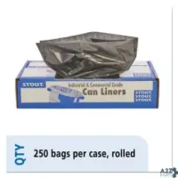 Stout T2424B10 TOTAL RECYCLED CONTENT PLASTIC TRASH BAGS 10 GAL