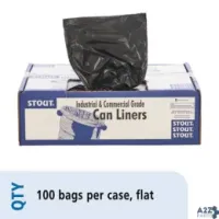 Stout T3658B15 TOTAL RECYCLED CONTENT PLASTIC TRASH BAGS 60 GAL