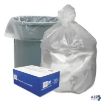 Webster Industries GNT3860 WASTE CAN LINERS 60 GAL 12 MICRONS 38" X 58" NAT