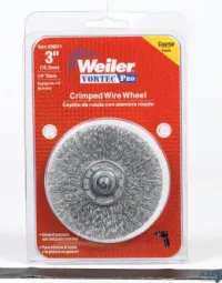 Weiler 36011 Vortec Pro 3 In. Crimped Wire Wheel Brush Carbon Steel