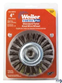 Weiler 36015 Vortec Pro 4 In. Twisted Wire Wheel Brush Carbon Steel