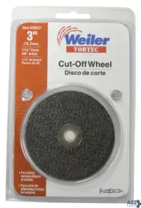 Weiler 36537 Vortec 3 In. Aluminum Oxide Cut-Off Wheel 1/16 In. Thic