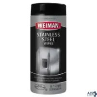 Weiman 92CT STAINLESS STEEL WIPES 7 X 8 30/CANISTER 4 CANIST