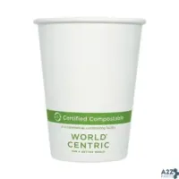 World Centric CUPA12 Paper Hot Cups 12 Oz White 1,000 Per Each Carton