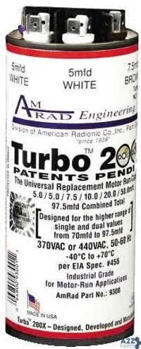 Turbo™ 200X Universal Replacement Capacitor The right capacitor for every job