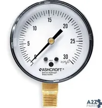2.5"AIR/GAS GAGE 0/30"WC,1/4"L For Ashcroft Part# 251490A02L-0/30WC