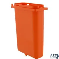 Server 83162 SLIM FOUNTAIN JAR, 2 qt., 10" tall, deep, notched, rear tab holes allow SST hinged lid (83184) to attach, side slots accept clear, hinged lid (83214), (lids not included), molded in feet, high-impact polypropylene, orange, NSF
