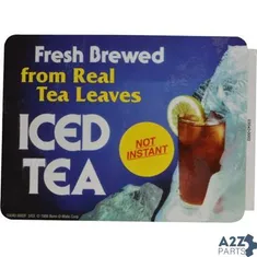 Decal,Iced Tea (Fresh Brewed) for Bunn-O-Matic Part# BU03043.0002