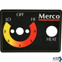 Decal,Heat Control Knob for Merco Part# LIN001300SP