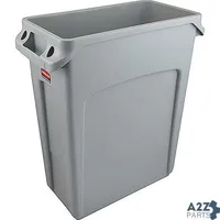 Container,Trash (16 Gal) for Rubbermaid Part# RBMDFG354100LGRAY
