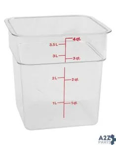Container (7-1/4"Sq, 4 Qt, Clr) for Cambro