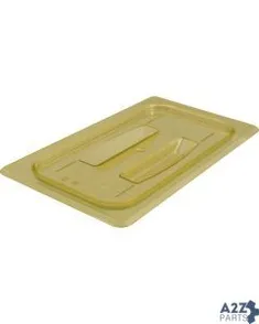 Lid(H-Pan, Fourth, W/Hndl, Amber) for Cambro